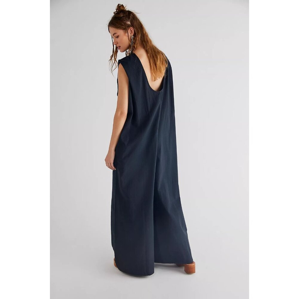 Free People Quinn Jumpsuit Oversized Wide Leg Sleeveless Black Size Small - Picture 2 of 12